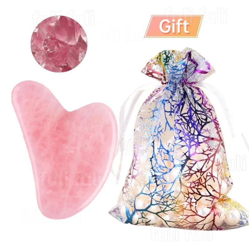 Rose Quartz Powder Crystal Jade Roller Massage