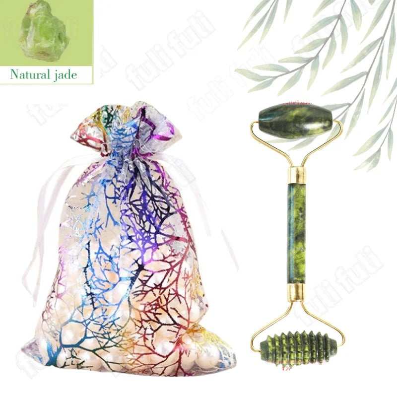 Rose Quartz Powder Crystal Jade Roller Massage