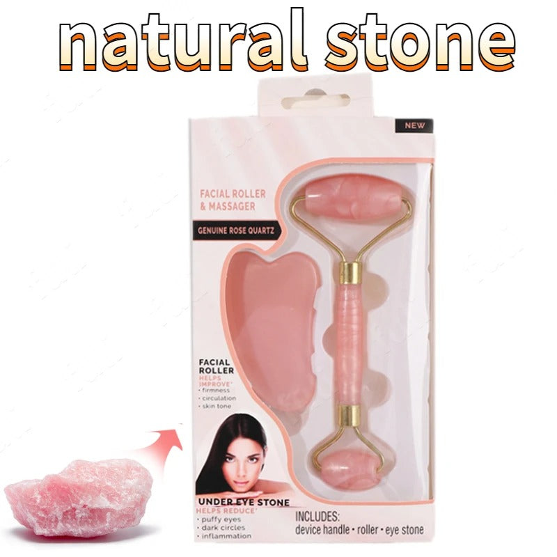 Rose Quartz Powder Crystal Jade Roller Massage