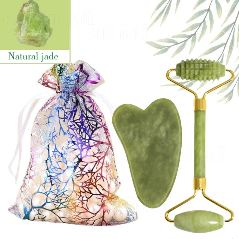 Rose Quartz Powder Crystal Jade Roller Massage