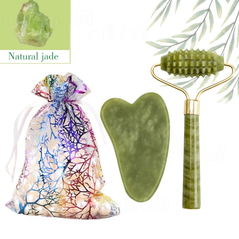 Rose Quartz Powder Crystal Jade Roller Massage