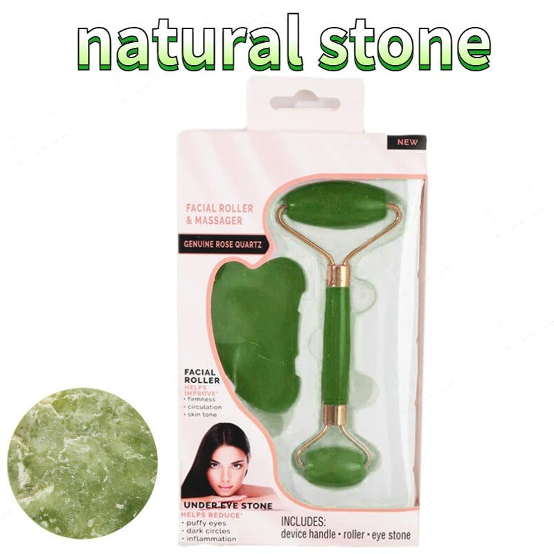 Rose Quartz Powder Crystal Jade Roller Massage