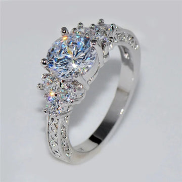 Exquisite Fashion Silver Color Engagement Rings for Women