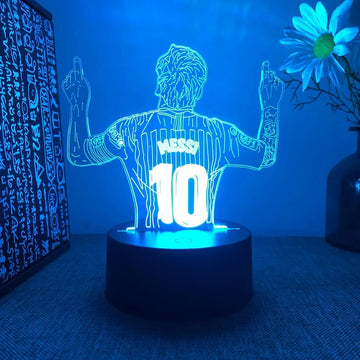 3D Night Light Football Character Messi USB Black Touch