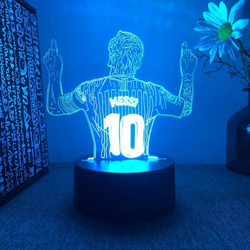 3D Night Light Football Character Messi USB Black Touch