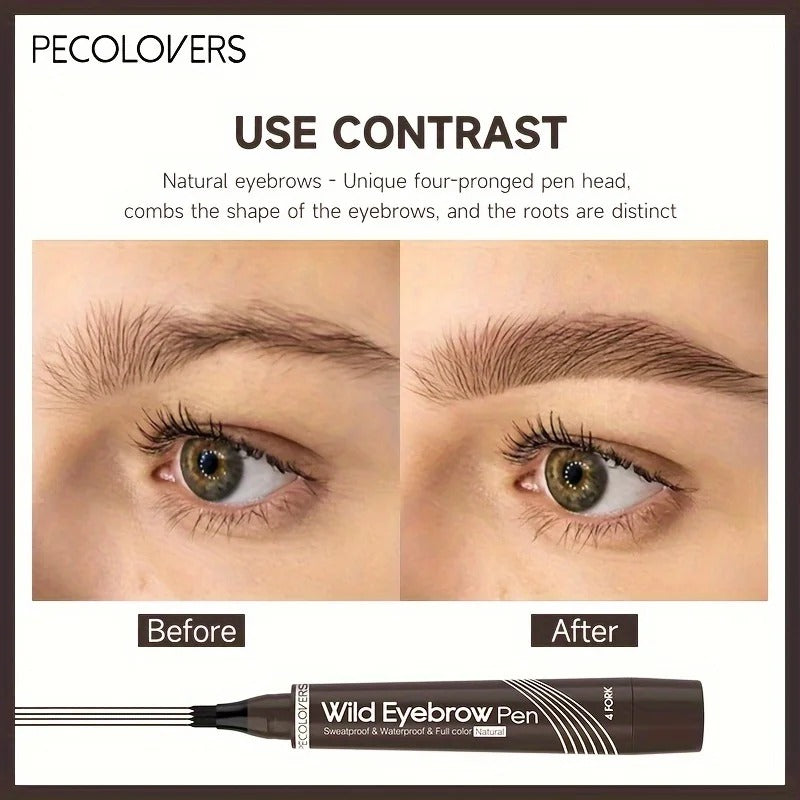 6 Colors 1pc Eyebrow Pen Waterproof 4 Split Tip Eyebrows Pen