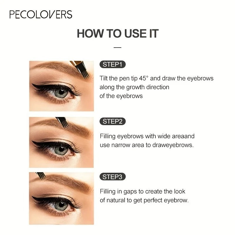 6 Colors 1pc Eyebrow Pen Waterproof 4 Split Tip Eyebrows Pen